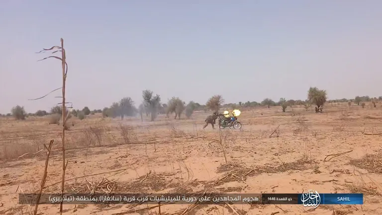 ولاية الساحل – صور: هجوم جنود الخلافة على دورية من الميليشيات الموالية لجيش النيجر المرتد قرب قرية (سانغارا) بمنطقة (تيلابيري)